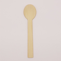 Ensemble de cuillères en bambou jetables à finition naturelle, taille standard, cuillères biodégradables écologiques pour les glaces, les desserts et les salons de desserts