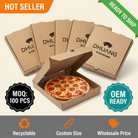 Boîte à pizza miniature en carton kraft brun pour petites pizzas individuelles, boîte à pizza avec logo personnalisé, fabricant de boîtes à pizza