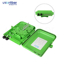 Caja de Distribución de Fibra Óptica Verde de 16 Puertos, Impermeable IP65, con Divisor PLC 1x16, Montaje en Pared, para Redes de Telecomunicaciones