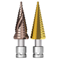 Foret étagé BEILI HSS Co à cannelure spirale droite pour clé à chocs électrique, auto-centrant pour acier inoxydable, fer et aluminium