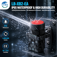 Interrupteur à bouton-poussoir LED en plastique LVBO série XB2-E 10A 1NO IP53 XB2-EA41C