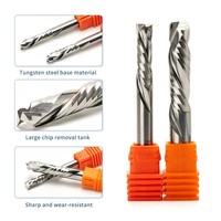 Fresa Espiral de Compresión de 2 Filos (Corte Arriba y Abajo) de Carburo Sólido, Sin Residuos, para CNC, para Madera Contrachapada y Tablero de Melamina