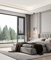 Fenêtre à battant en alliage d'aluminium avec grande vue, verre de sécurité trempé, moustiquaire, résistante aux intempéries et insonorisée, pour balcon, villa et chambre