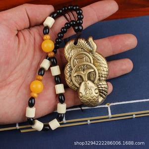 Maniglie, pendenti, ganci in ottone Dingtong Senshe, artigianato <span class=keywords><strong>serpente</strong></span> dorato della prosperità, corda non verniciata, all'ingrosso, ornamento - Product Image 3