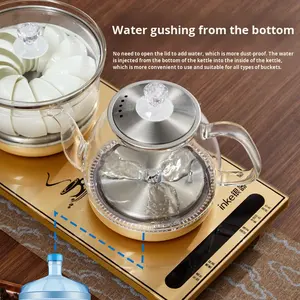 Полностью автоматический стеклянный электрический чайник, чайный пивовар со встроенным чайным столиком, индукционный чайный котел - Product Image 2