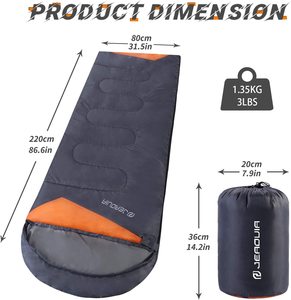 Sac de couchage léger sac à dos pour camping chaud randonnée voyage en plein air avec sacs de compression - Product Image 2