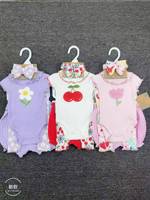 Nouvelle Collection Été 2026 : Ensemble 4 Pièces en Coton Respirant pour Bébé Fille avec Bandeau – Tenue Unie pour Nourrisson