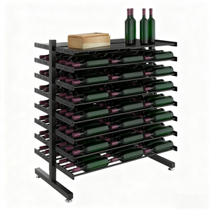Estante Weinregal de alta capacidad, estante de exhibición de isla, soporte para botella de vino, estante de vino de Metal para <span class=keywords><strong>el</strong></span> hogar, bar comercial, almacenamiento de vino - Product Image 1