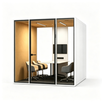 Cabine de réunion acoustique modulaire insonorisée de grande taille pour plusieurs personnes