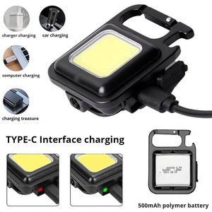 Multifunctional Portable Mini Plastic <b>LED</b> <b>Flashlight</b> USB Rechargeable Pocket Keychain Light Outdoor Waterproof Emergency Camping - Product Image 2
