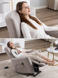 Chaise Eleder moderne en gros d'usine Chaises inclinables en <span class=keywords><strong>cuir</strong></span> gris avec ascenseur électrique à vendre - Product Image 5