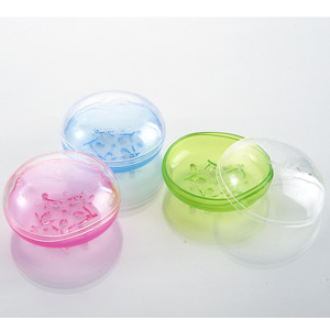 Soap Dish Round With Lid Transparent Ps Material 8.2X8.2X4.5Cm For Bathroom Household Use - Product Image 1