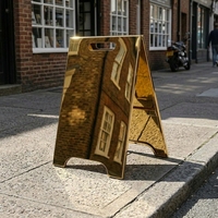 Panneau publicitaire en métal sur pied pour extérieur, avec motif personnalisé, pour trottoir commercial, idéal pour café