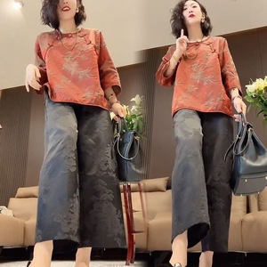 Women's Two Piece Set Loose Fit Three Quarter Sleeve Tops And Pants Casual Suit For Leisure Four Seasons Wear - Product Image 5