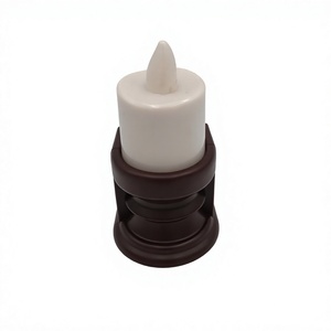 Bougie LED à brancher, bougie électrique sans flamme, bougie blanche, base marron clair pour la décoration de la maison - Product Image 3