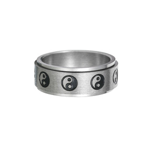 Haute qualité en acier inoxydable Taiji anneaux accessoires significatif rotatif décompression anneau 8mm potins anneau cadeaux pour femmes hommes - Product Image 4