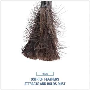 Plumeau à plumes Boardwalk BWK914FD, 9 à 14 pouces, manche rétractable en plastique, couleur noire - Product Image 3