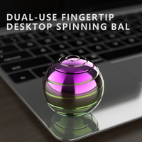 Toupie de bureau anti-stress en alliage de zinc personnalisée, double usage, gyroscope à doigts, boule rotative, jouet sensoriel pour TDAH