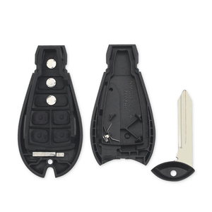 Yedek akıllı uzaktan anahtar kovanı ABS malzeme siyah renk Chrysler Jeep komutanı Grand Cherokee için 4 düğmeler - Product Image 4