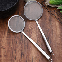 Cuillère écumoire en acier inoxydable 304 à mailles fines, passoire alimentaire, compatible lave-vaisselle, pour graisse, sauce et mousse, pour fondue, avec long manche