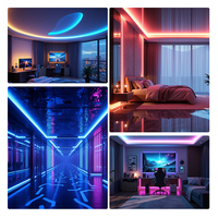 Tira de LED RGB que Cambia de Color, Gran Venta en el Mercado del Reino Unido - Brillo Ajustable, 320 LED/M Sin Puntos de Luz para Sala de Juegos en Casa
