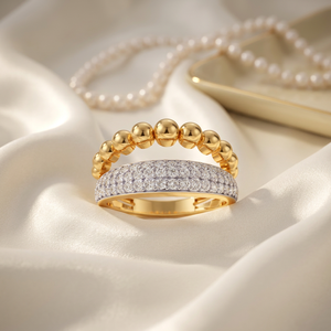 แหวนแต่งงานเพชรแล็บโกรว์ทองคำแท้ 14K สำหรับผู้หญิงจาก Jewellery Planet - รับรองโดย IGI ตัวเลือกของขวัญสุดอินเทรนด์ - Product Image 1