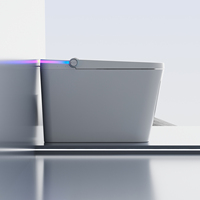 Toilette intelligente de luxe à usage complet, glaçure noire, forme carrée, toilette intelligente automatique intelligente avec nettoyage par buse UV
