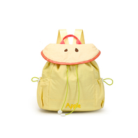 Sac à dos léger et décontracté en nylon pliable avec cordon de serrage, motif mignon de fruits (poire, pastèque, pomme) pour étudiants, idéal pour les voyages quotidiens