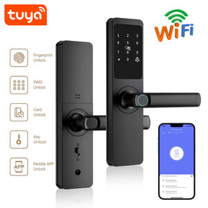 <span class=keywords><strong>Serrure</strong></span> de <span class=keywords><strong>porte</strong></span> intelligente Tuya WiFi avec empreinte digitale, en alliage <span class=keywords><strong>d</strong></span>'aluminium, <span class=keywords><strong>serrure</strong></span> de <span class=keywords><strong>porte</strong></span> électronique numérique sans clé pour la maison et le bureau PST-A1-TY - Product Image 1