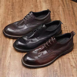 Zapatos Formales Italianos para Hombre, de Alta Calidad, Transpirables, de Cuero Genuino, Diseño de Punta Redonda, Modernos, Cómodos, que Aumentan la Estatura - Product Image 3