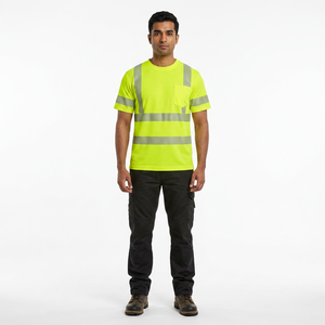2025 New High Quality Customized Logo Reflective Safety <b>T</b>-<b>shirt</b> Class 2 Waterproof LED <b>Flash</b> High Visibility - Product Image 1