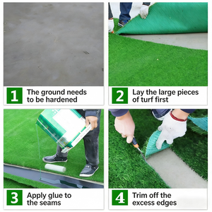 Erbabella 1m X 10m Tapis de <span class=keywords><strong>Gazon</strong></span> Artificiel Imperméable 10mm avec 20 Piquets et Adhésif Bi-composant <span class=keywords><strong>en</strong></span> PE Plastique Premium - Product Image 3