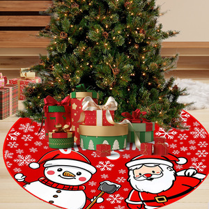 Falda para Árbol de Navidad de Poliéster con Estampado de Dibujos Animados, 90x90cm, Reutilizable, Suministros de Decoración Navideña al por Mayor - Product Image 2