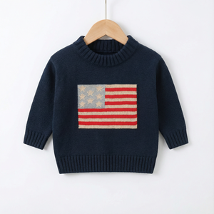 Sweater Pullover Bendera Amerika 4 Juli Unisex Bayi Baru Lahir-Balita Katun Lembut Bernapas Elastis Ringan Patriotik - Product Image 5