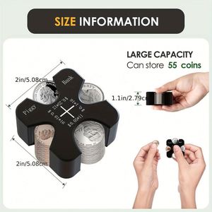 Portamonedas de Silicona Personalizado para Auto - Organizador Portátil para 55 Monedas, Compatible con Monedas de un Centavo, Cinco Centavos, Diez Centavos y Veinticinco Centavos - Product Image 2