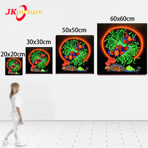 Peinture fluorescente de poisson, dessin animé, poisson, rock, fleur, peinture lumineuse, décoration d'aquarium - Product Image 6