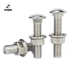 สลักเกลียวหัวเหลี่ยมทรงเห็ด A2 สแตนเลสสตีล M5 M6 M8 X 40 มม. M10 <span class=keywords><strong>M12</strong></span> M14 พร้อมน็อตหน้าแปลน - Product Image 3