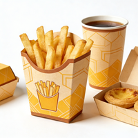 Boîte à frites, boîte à anneaux d'oignon, boîte à tendres de poulet, boîte à pop-corn, boîte à nuggets de poulet, emballage jetable en gros pour frites