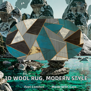 Tapis moderne en polyester imprimé en 3D, respectueux de l'environnement, épais, motif puzzle, faible hauteur de poils, fabriqué à la machine, décoratif, cuisine, hôtel, salle à manger - Product Image 2