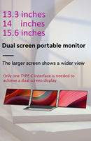 Moniteur portable double/triple écran en gros 13.3 14 15.6 FHD 1080P IPS HDR LCD USB pour ordinateurs portables