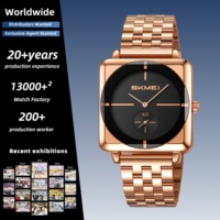 Reloj de Cuarzo SKMEI 2413 Cuadrado Minimalista, Reloj de Pulsera para Hombre, Resistente al Agua 30M, para Banquetes y Eventos Formales