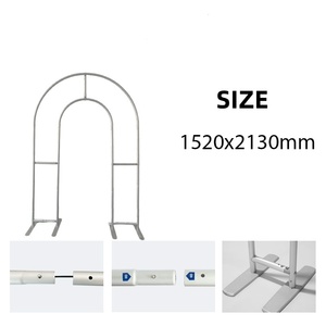 Arche de toile de <span class=keywords><strong>fond</strong></span> en fer et alliage d'aluminium, support d'arche ouverte pour décoration de mariage, anniversaire, fête - Product Image 4