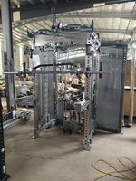 Máquina de Entrenamiento Funcional 2.0 con Postes de Acero Inoxidable, Contrapeso Smith, Doble Torre de Pesas de 120 kg y Paneles Laterales de Almacenamiento