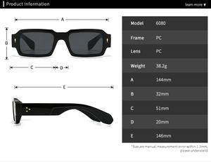 MS CP6080 Lunettes de fête carrées Rectangle rétro Hommes Montures PC Lunettes de soleil pour femmes Toutes formes de visage Logo personnalisé <span class=keywords><strong>Film</strong></span> Star Lunettes de soleil - Product Image 2
