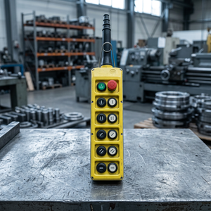 CMK PLB1ODSPL Electronic Yellow Plastic <b>Push</b> <b>Button</b> <b>Switch</b> Station 6 <b>Buttons</b> Black Handle IP65 Industrial Control 440V Eot Crane - Product Image 4