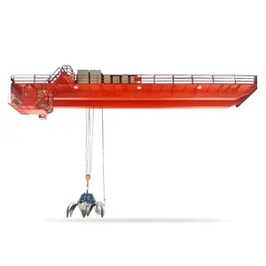 Electric Hydraulic Garb Bucket Automated Garbage Double Girder Overhead Garbage Grab Bridge Crane