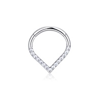 Anneau de nez clicker en titane ASTM F136 en forme de goutte d'eau 16G, segment articulé, pour piercing de cartilage, cadeau de mariage OEM