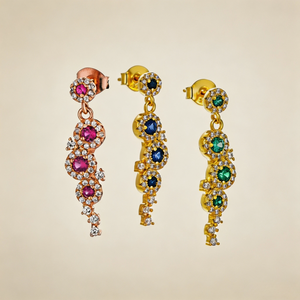 QX Gioielli Donna Lusso <strong>Argento</strong> 925 Dorato Vendita All'ingrosso Personalizzabile Coords Set for Women - Product Image 2
