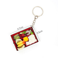 PVC simulation boîte chinoise déjeuner nourriture pendentif modèle rapide bento maison de poupée accessoires de jeu décoration porte-clés