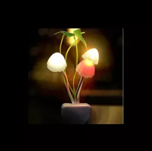 7 Color Changing Led Night Light Plug In Electric Decorative Light Control Lotus Leaf Decorates Mushroom Lamps